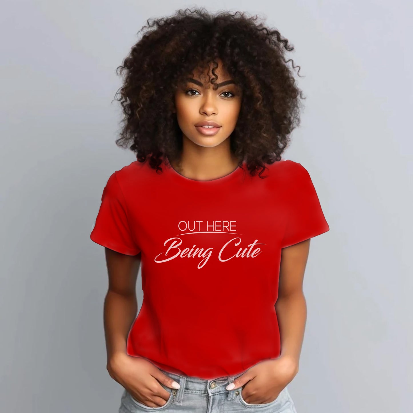 Out Here Being Cute Tee Shirt (Assorted Colors)
