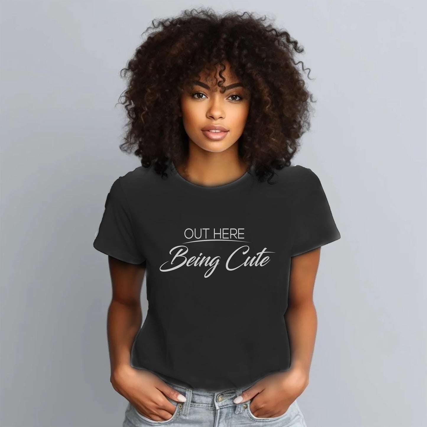 Out Here Being Cute Tee Shirt (Assorted Colors)
